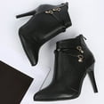 thumbnail image 4 of Mepaouo Ankle Boots for Women Pointy Toe Stiletto High Heel Booties Buckle Slip on Dress Boots Shoes, 4 of 6