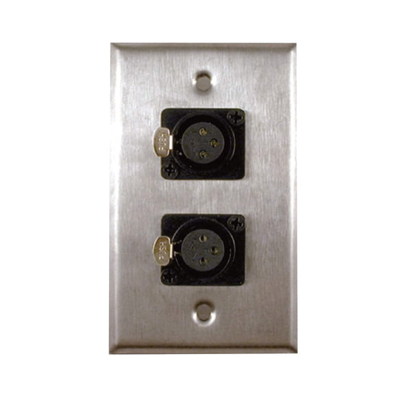 Single Gang Stainless Steel Wall Plates with Dual XLR Female