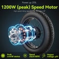 thumbnail image 3 of 1200W Peak Folding Fat Tire Electric Bike for Adults with Removable 48V 10Ah Lithium Battery, Dual Disc Brakes, UL Certified E-Bike, Black, 3 of 11