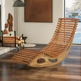 thumbnail image 1 of Costway Outdoor Chaise Lounge with High Back Slatted Seat Stopper Outside Wood Rocker, 1 of 10