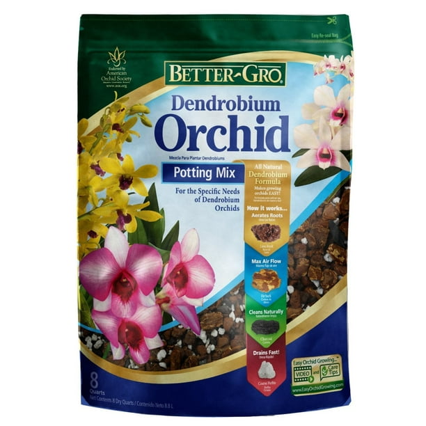 BetterGro Dendrobium Orchid Potting Mix 8 Quarts, BetterGro