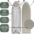 thumbnail image 2 of Lammaloe Ironing Board Cover and Pad 15 x 54, Thick Padding, Elastic Edge, Hook & Loop Secure Fit, Linen, 2 of 5