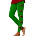 thumbnail image 1 of PEASKJP Leggings d'Entraînement pour Femmes, Taille Haute, Croisé, Vert P, 1 of 5