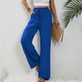 thumbnail image 2 of Sngxgn Womens Casual Pants Drawstring Elastic Waisted Straight Pants Loose Ladies Pants(Blue,XL), 2 of 7