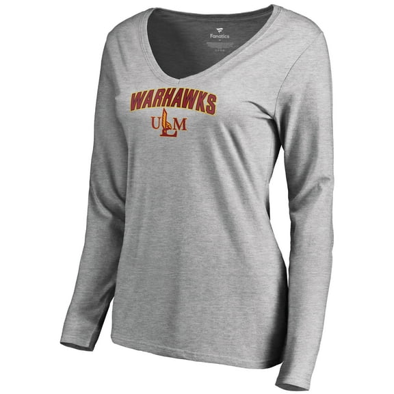 Women's Ash ULM Warhawks Proud Mascot Long Sleeve T-Shirt