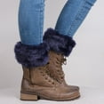 thumbnail image 5 of Dress Choice Women Faux Fur trim Boot Cuffs Socks Crochet Knitting Short Leg Warmers, 5 of 8