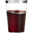 thumbnail image 4 of 100 Silver Plastic Cups 14 Oz Clear Plastic Cups Tumblers Silver Rimmed Cups Fancy Disposable Wedding Cups Elegant Party Cups with Silver Rim, 4 of 7