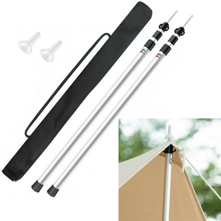 Universal Telescopic Tent Poles Two-Piece Adjustable Aluminum Bars Awnings Camp, Size: 230cm in Length, Silver