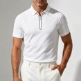 thumbnail image 6 of Plus Size Big & Tall Men's Summer Ice Silk Cooling Quick Dry Business Sports Lapel Half-Zip Short Sleeve Shirt Casual Button Down Tops Tees Breathable Moisture Wicking Golf, 6 of 9