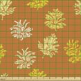 thumbnail image 2 of Ambesonne Floral Fabric by the Yard Upholstery, Fall Theme Pine Cones Dots, 5 Yards, Burnt Sienna Pale Yellow, 2 of 5