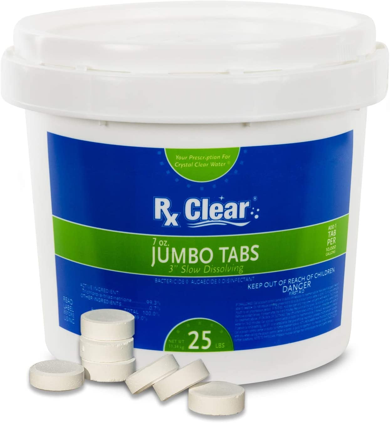 Rx Clear 3" Stabilized Chlorine Tablets 25 lb Bucket