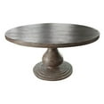 thumbnail image 2 of Benjara 63 Inch Dining Table, Pine Wood, Round Top, Grain Details, Pedestal Base, 2 of 5