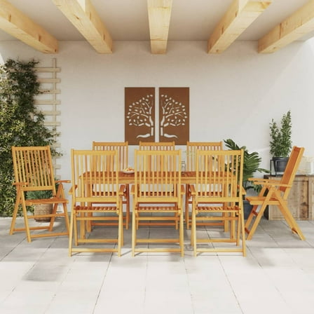 vidaXL Garden Dining Set Natural Wood Solid Acacia Wood 8-Seater