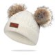 thumbnail image 1 of Gorro de punto con pompón doble de invierno de color gorro para niños pequeños, 1 of 5