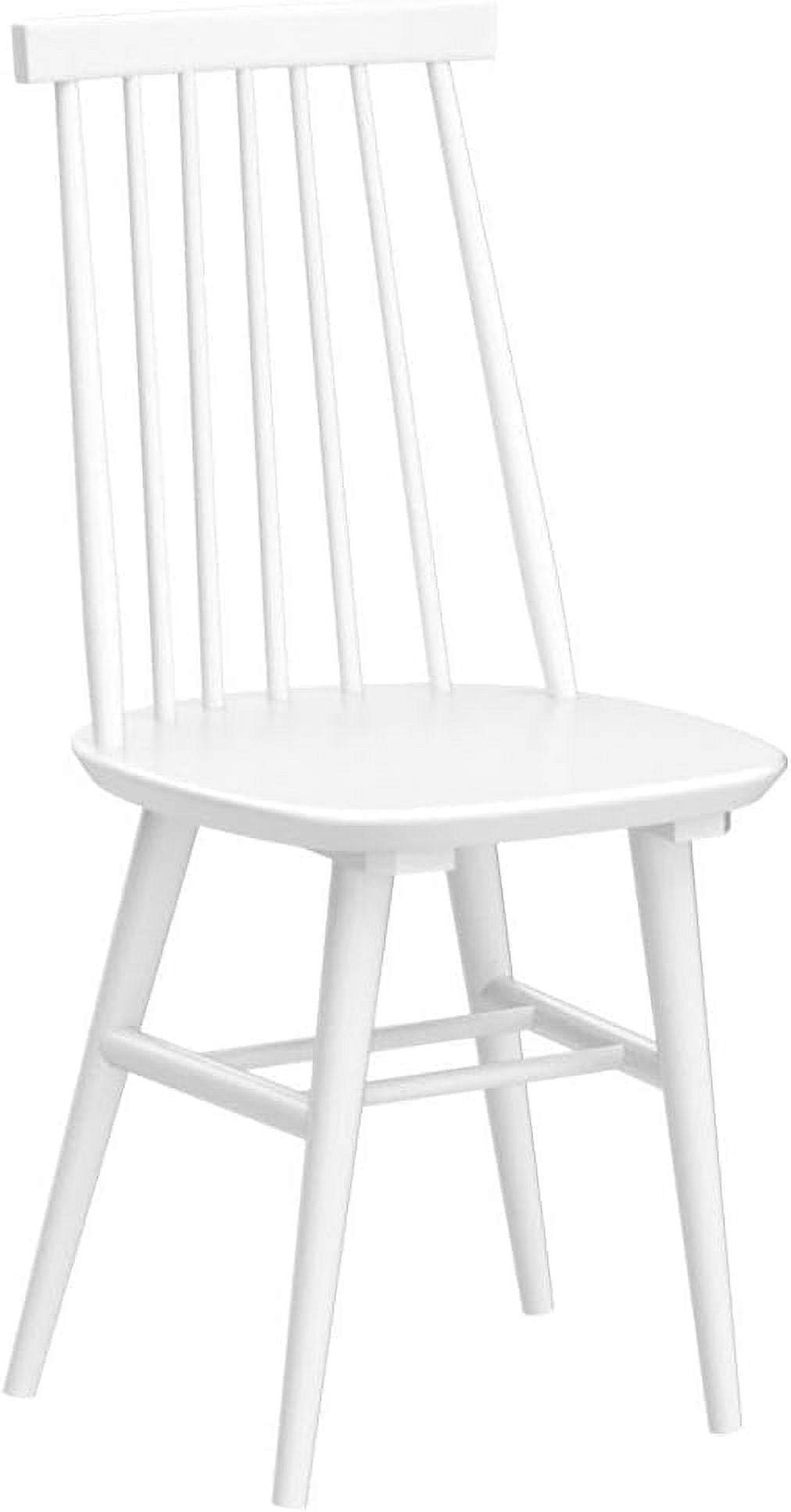 Windsor Dining Chairs Set of 2, Solid Wood Back Kitchen Chairs, Classic Farmhouse Dining Room Chairs for Kitchen, Dining Room, Living Room（White）