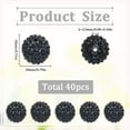 thumbnail image 2 of 40Pcs Resin Rhinestone Beads Disco Ball Bulk 20mm Black Round Bubblegum Pave Full Rhinestones Glitter Diamond Gem Spacer Pen Bead, 2 of 5