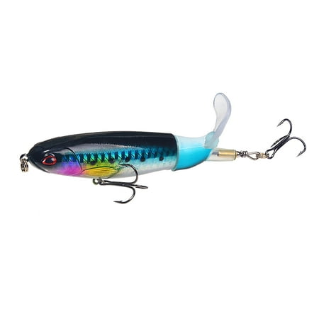 Clearance!XEOVHV Fishing Lures for Bass, Bass Whopper Lures Kit, Plopping Bass Lure with Floating Rotating Tail for Bass Trout, Bass Topwater Lure for Freshwater Saltwater