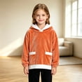 thumbnail image 2 of WhouRiu Boys Girls Solid Color Fuzzy Hoodie Kids Unisex Long Sleeve Hooded Pullover With Pockets Autumn Winter Cozy Warm Soft Sweatshirts,12-13 Years, 2 of 9