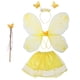 thumbnail image 1 of Conjunto de 4 piezas de disfraz para niña: falda tutú con alas, diadema y disfraz de hada para fiesta (amarillo), 1 of 5