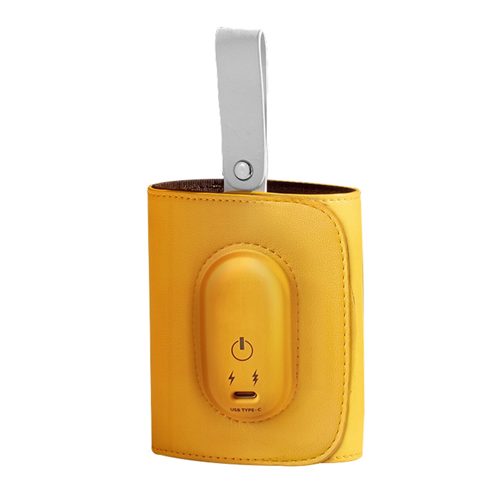 BIMZUC Portable USB Baby Bottle Warmer Travel Milk Heat Keeper Car Heating Bag for Breastmilk and Formula Adjustable Temperature with LED Display Yellow