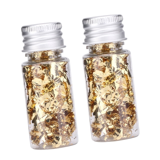 Copos De Papel De Aluminio Decorativo Embotellado Multifunción, 2 Uds., Para Decoración De Uñas, Manualidades