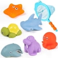 thumbnail image 1 of Juguete de baño, animales flotantes que se decoloran y rocian con agua, accesorio para piscina de baño, juego de pesca de tiburones para bebés y niños, 1 of 5