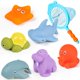 thumbnail image 1 of Juguete de baño, animales flotantes que se decoloran y rocian con agua, accesorio para piscina de baño, juego de pesca de tiburones para bebés y niños, 1 of 5