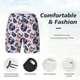 thumbnail image 2 of Kdxio record rock music Skull Print Men's Swim Trunks with Compression Liner 7 Inch Inseam Quick Dry Swim Shorts, 2 of 5