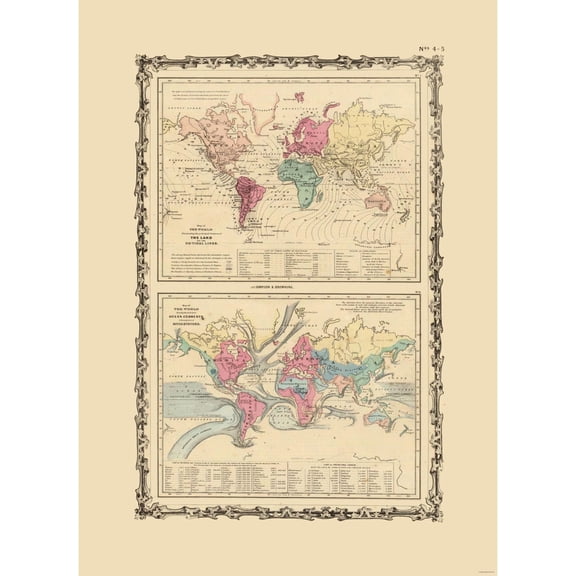 Historic Nautical Map - Ocean Currents River Systems - Johnson - 23 x 31.64 - Vintage Wall Art