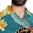 thumbnail image 5 of Starry Bees in the Sky Men's Short Sleeve Printed Button Down Hawaiian Beach Shirts, 5 of 6