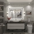 thumbnail image 2 of GODCHAR LED Bathroom Mirror Rectangular Anti-Fog Modern Style Mirror in Tempered Glass Black Frame 40x32 inch, 2 of 10