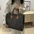thumbnail image 3 of HUISZJ Retro Shoulder Bag, Large PU Leather Capacity Coffee Handbag, Vintage Shoulder Bag for Travel Commute Work (B), 3 of 7