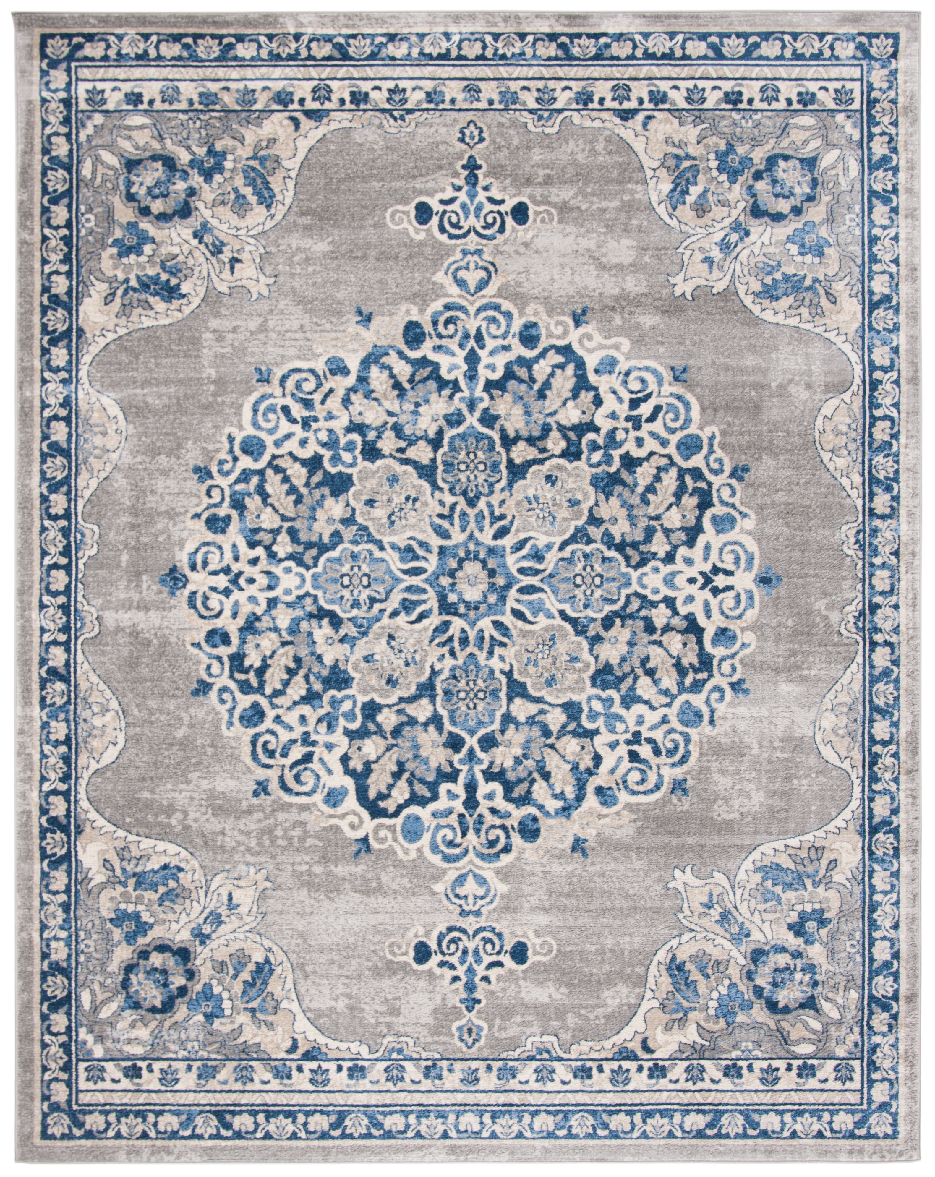 SAFAVIEH Brentwood Cahal Oriental Area Rug, Light Gray/Blue, 9' x 12'