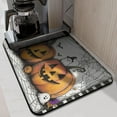 thumbnail image 2 of Halloween Dish Drying Mat Evil Lantern Pumpkin Halloween Spider Web Kitchen Drying Mat Non Slip Foldable Washable 18x24 Inch Dish Drying Pad for Halloween Accessories Countertops, 2 of 7