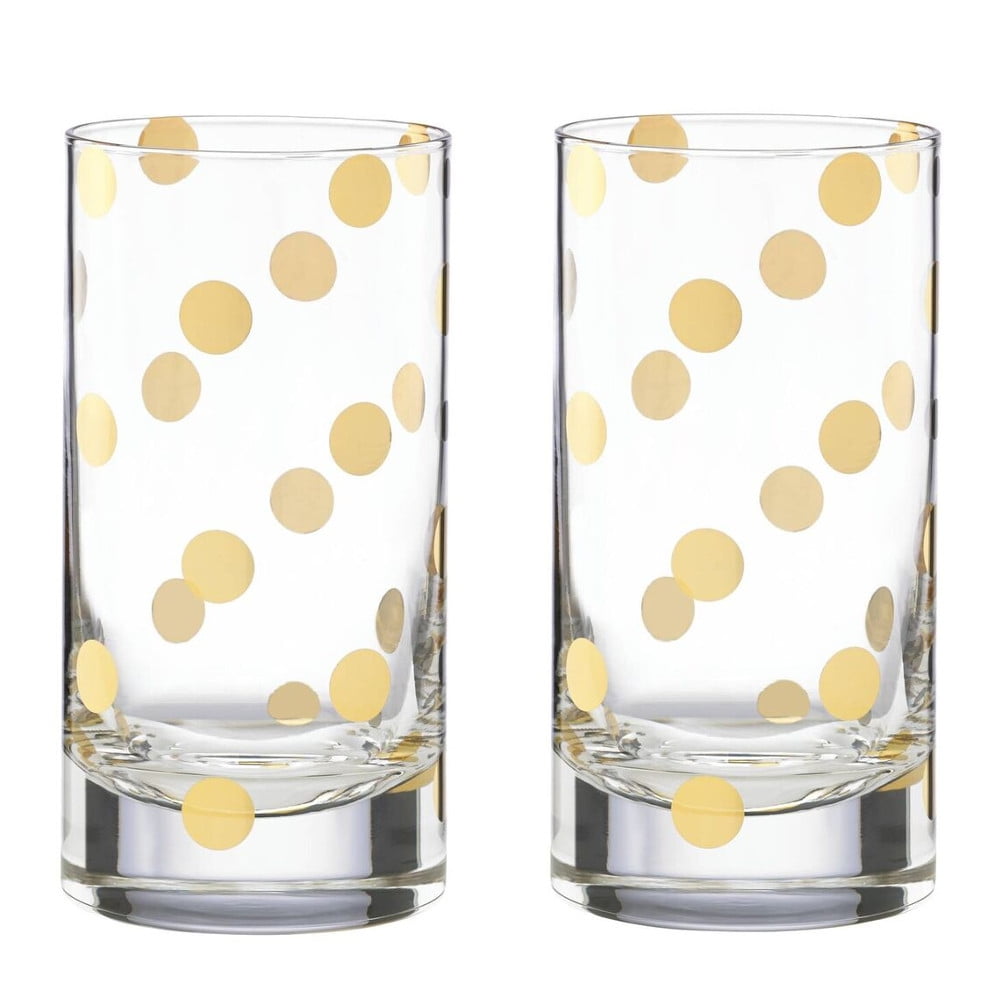 kate spade new york Pearl Place 16 Ounce Highball Glass, Set of 2