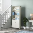 thumbnail image 6 of Quarters & Craft High Tide Collection Home Office Library Bookcase, in Weathered White (QCLIBBWH), 6 of 18