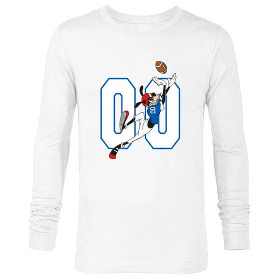 Disney Goofy #00 Football Catch Sports - Long Sleeve T-Shirt for Men - Customized-White