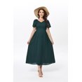 thumbnail image 5 of Yesfashion Women's Long Sleeve Maternity Dress V Neck Swiss Dot Casual Loose Short Dresses, 5 of 9