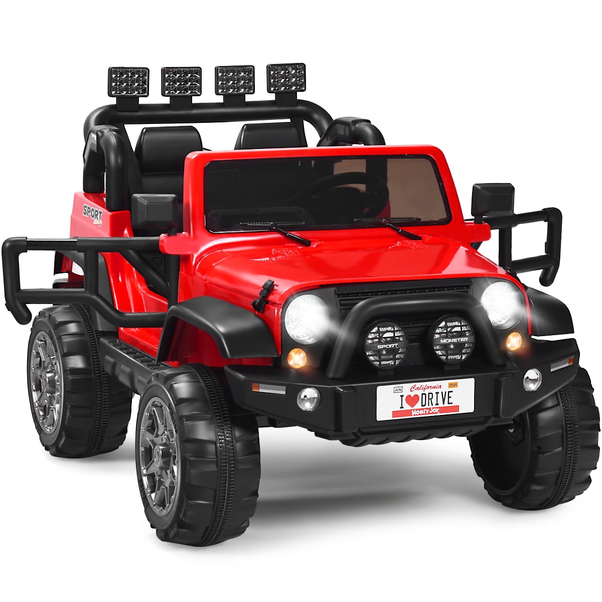 Topbuy Red 12 V Jeep Car Powered Ride-On with Remote Control