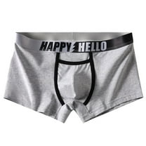 Vetsdori Underwear for Men Breathable Hombre Pull-On Plus Size Boxer Briefs Plain Cotton Gray Mens Underwear