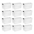 thumbnail image 1 of Sterilite 70 Quart Clear Plastic Storage Bin with White Latch Lid, 12 Pack, 1 of 11