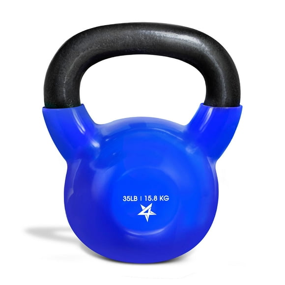 Kettlebell Yes4All (16 kg, hierro fundido con revestimiento de vinilo), color azul