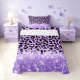 thumbnail image 2 of Homewish Purple Cheetah Print Twin Sheets for Girls, Princess Glitters Printed Bedding, 3 Pieces (1 Flat Sheet, 1 Fitted Sheet and 1 Pillowcase), 2 of 6