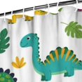 thumbnail image 3 of Vivid Colored Dinosaur and Leaf Pattern Shower Curtain 72"x84" ,Bathroom Decorative Shower Curtains Set with 12 Hooks,Modern Waterproof Washable Shower Curtain, 3 of 6