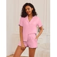 thumbnail image 5 of Ekouaer Womens Pajama Sets Button Up Bride Pjs Set 2 Piece Soft Sleepwear Short Sleeve Lounge Sets with Shorts, 5 of 6