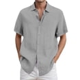 thumbnail image 1 of DGMIOCS Chemise pour Homme Coupe Classique Coupe Régulière Résistante aux Plis Chemise Décontractée Gris Pâle TG, 1 of 4
