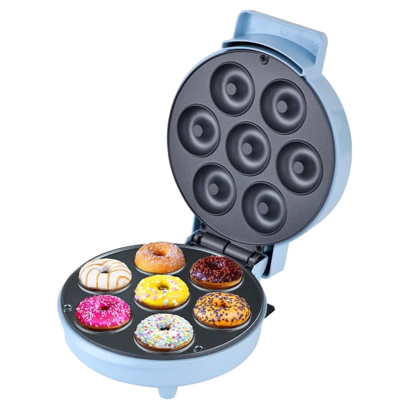 Hukën x MasterChef | Máquina de Donas HEATPRO | 7 Mini Donas de 5.2cm | Calentamiento Rápido | Temperatura Automática | Parrillas Antiadherentes | Luces Indic