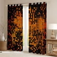 thumbnail image 2 of Manfei Geometric Plaid Grid Curtains Pack of 2 (42x84 Each) for Boys Girls Kids,Orange Neon Lights Curtains Blackout,Futuristic Cubes Bedroom Curtains,Microfiber Bedroom Decor, 2 of 6