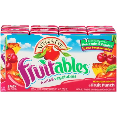 (5 Pack) Apple & Eve Fruitables Juice Drink, Fruit Punch, 6.75 Fl Oz, 8