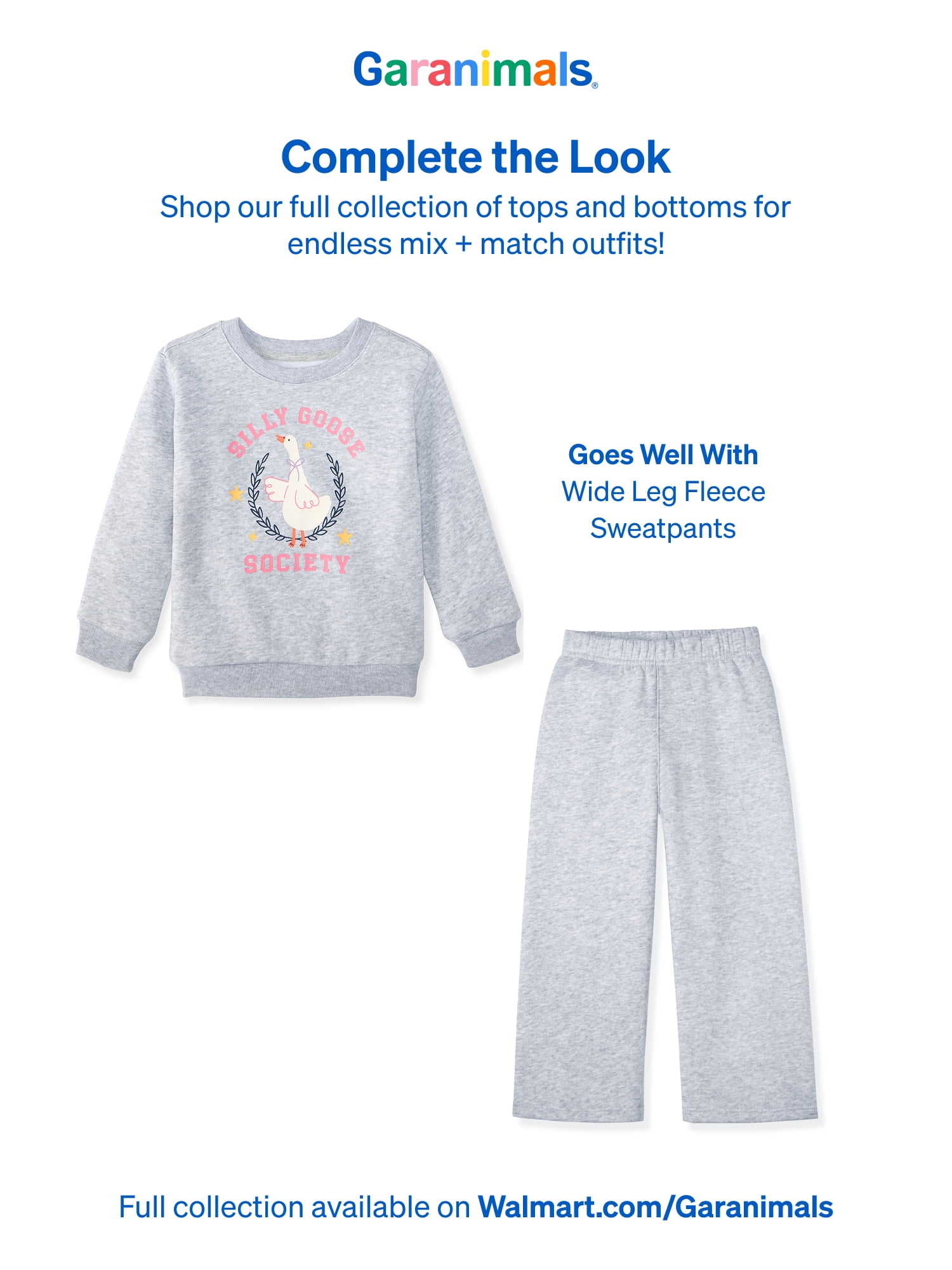 Garanimals Baby & Toddler Girl Fleece Crewneck Sweatshirt, Sizes 0-6T
